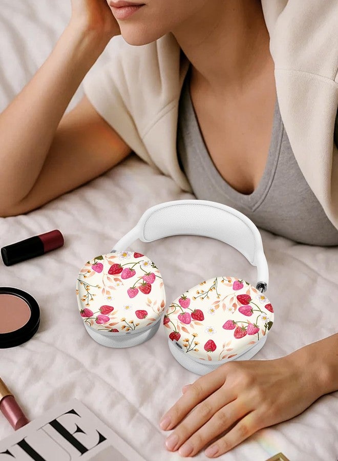 أغطية حماية Joyleop لسماعات AirPods Max - أغطية متينة وصلبة لسماعات AirPods Max، حافظة سماعات رأس أنيقة بتصميم فريد، إكسسوارات أساسية رائعة لسماعات الرأس، بنقشة زهور وتوت. - Image 5