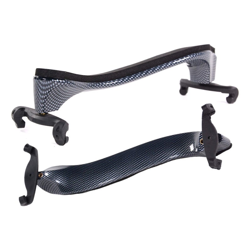 Fiddlerman Light Carbon Fiber Look Shoulder Rest 4/4 Foam Padding For Comfort With Slight Height Adjustable Feet (Carbon Fiber Look) - Image 1