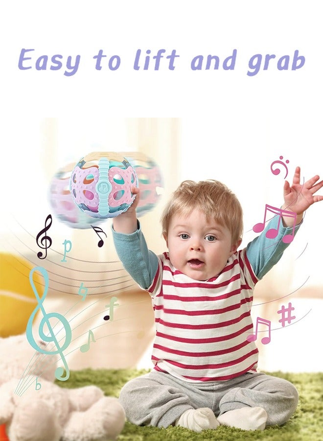 Baby Rattle Ball, Rubber  Teether Toy, Soft Silicone, Early Educational, Easy Grasp, for Babies to Toddler 3 and above months  - Image 4