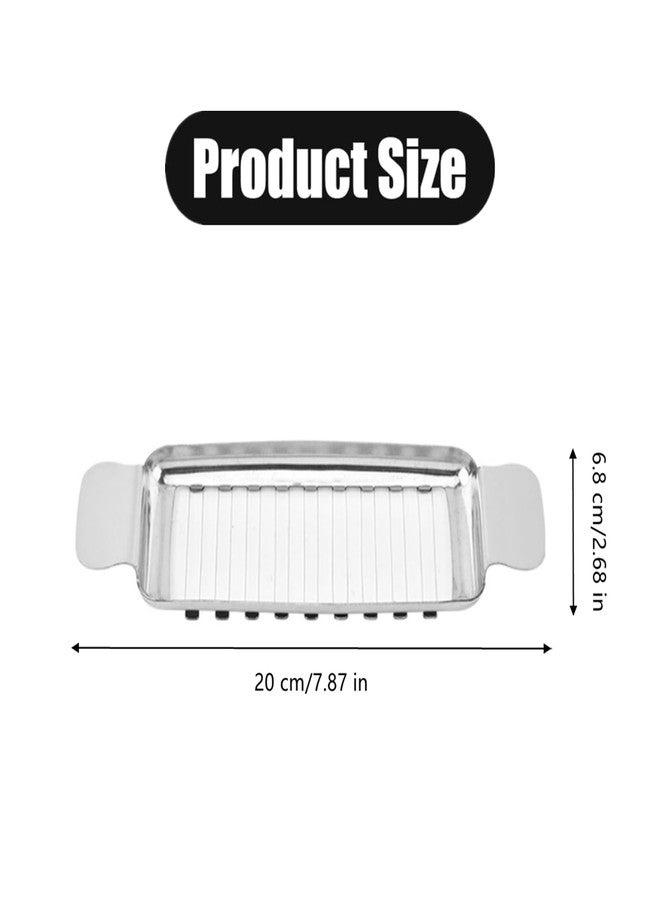 Peenbbop 2 PCS Butter Slicer Cutter Professional Butter Cutter Cheese Slicer Stainless Steel Cheese Slicer Handheld with 18 Sharp Wires for Butter, Block Cheese, Fruit Baking - Image 2