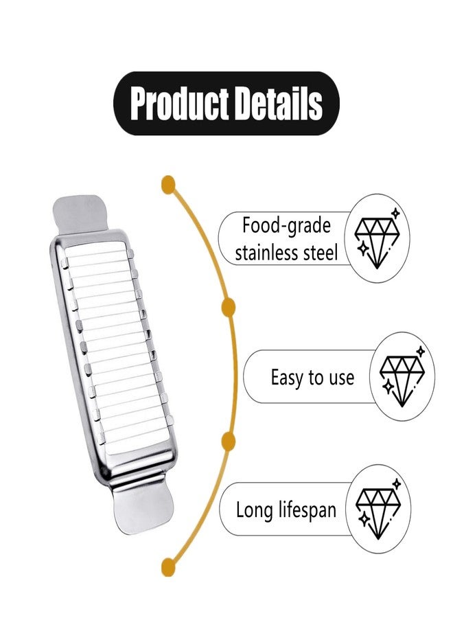 Peenbbop 2 PCS Butter Slicer Cutter Professional Butter Cutter Cheese Slicer Stainless Steel Cheese Slicer Handheld with 18 Sharp Wires for Butter, Block Cheese, Fruit Baking - Image 3