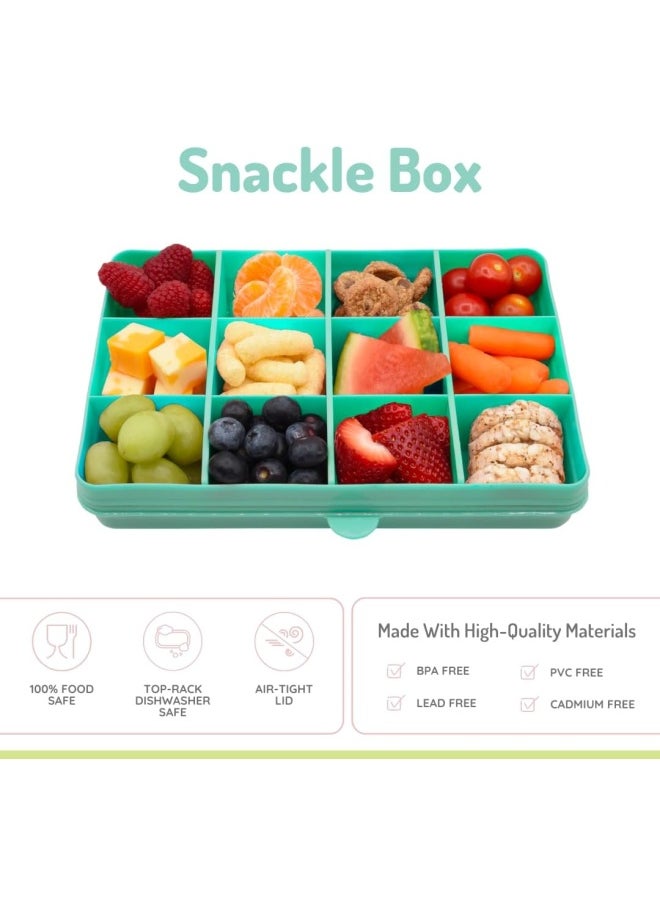 melii - Snackle Box - 12 Compartment Snack Container with Removable Dividers for Customizable Storage - Ideal for On the Go Snacking, BPA Free, Easy to Open and Clean - Image 1