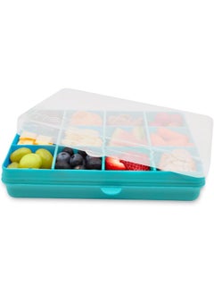 Snackle Box - 12 Compartment Snack Container with Removable Dividers for Customizable Storage - Ideal for On the Go Snacking, BPA Free, Easy to Open and Clean
