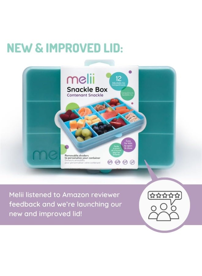 melii - Snackle Box - 12 Compartment Snack Container with Removable Dividers for Customizable Storage - Ideal for On the Go Snacking, BPA Free, Easy to Open and Clean - Image 1
