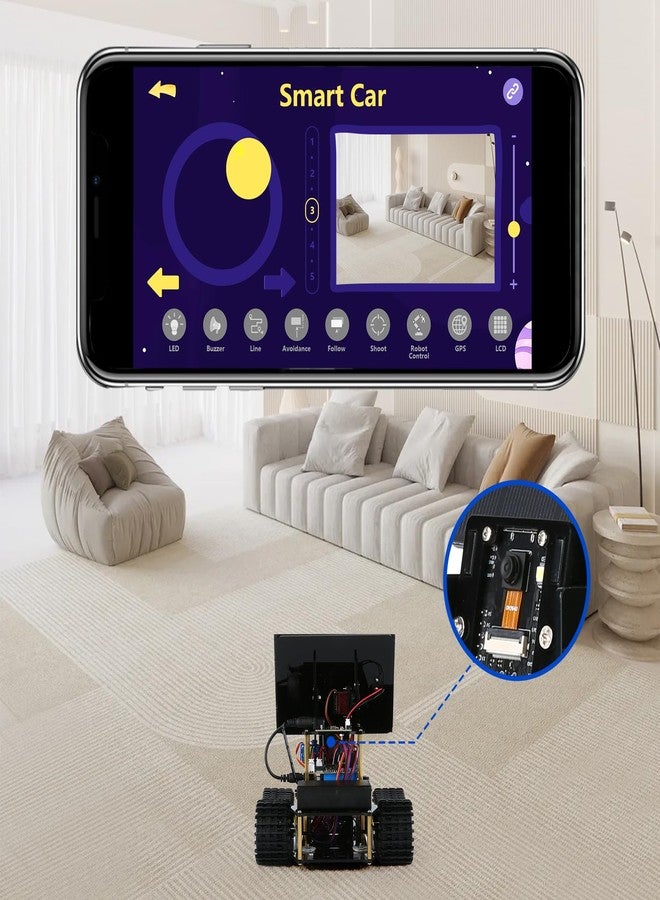 ACEBOTT 3MP Camera Expansion Pack Smart Car Starter Kit, Robotics Kit for Kids Ages 8-12 12-16, STEM Toys Coding Robot Kit for Teens & Adults(QD002) - Image 4