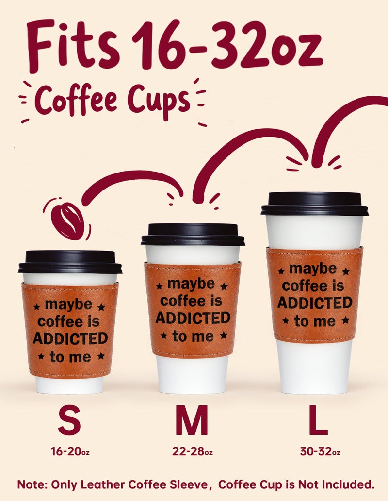 LEJIAJINW Valentine's Day Gifts for Her Him Coffee Lover Women Men Anniversary Birthday Coffee Gift for Boyfriend Girlfriend, Romantic I Love You Gifts for Husband Wife Mothers Day Christmas, Leather Cup Sleeve - Image 3