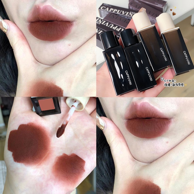 Cappuvini Water Wave Amber Lip Glaze Pseudo Plain White Matte Matte Matte Velvet Lip Glaze - Image 4