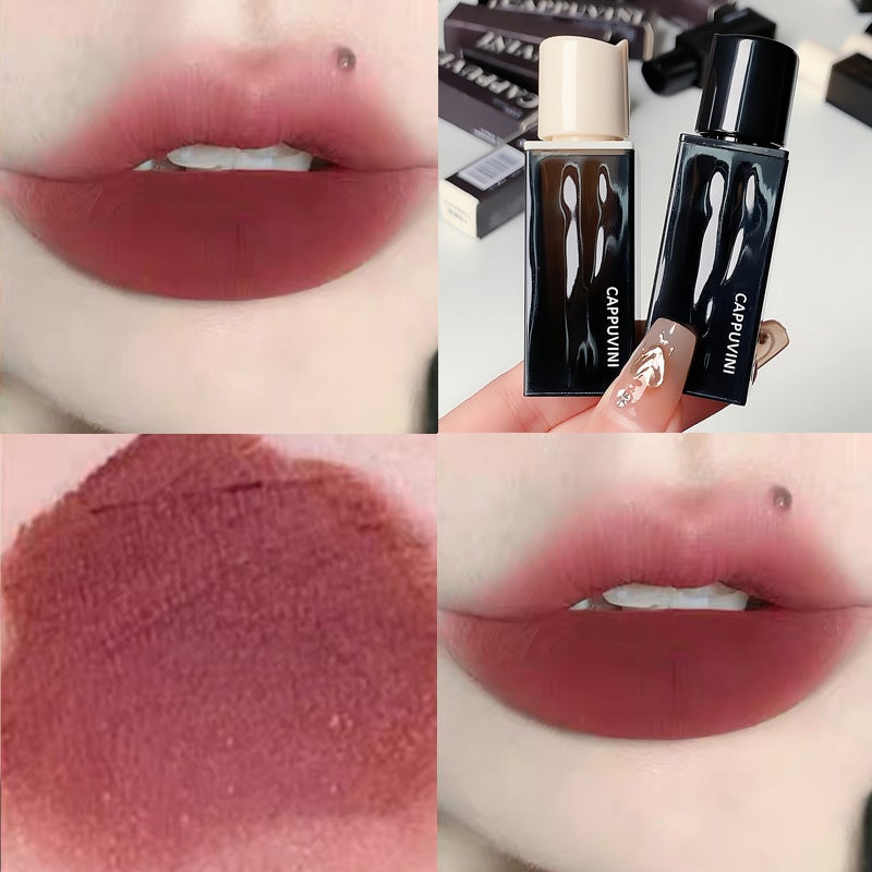 Cappuvini Water Wave Amber Lip Glaze Pseudo Plain White Matte Matte Matte Velvet Lip Glaze - Image 1