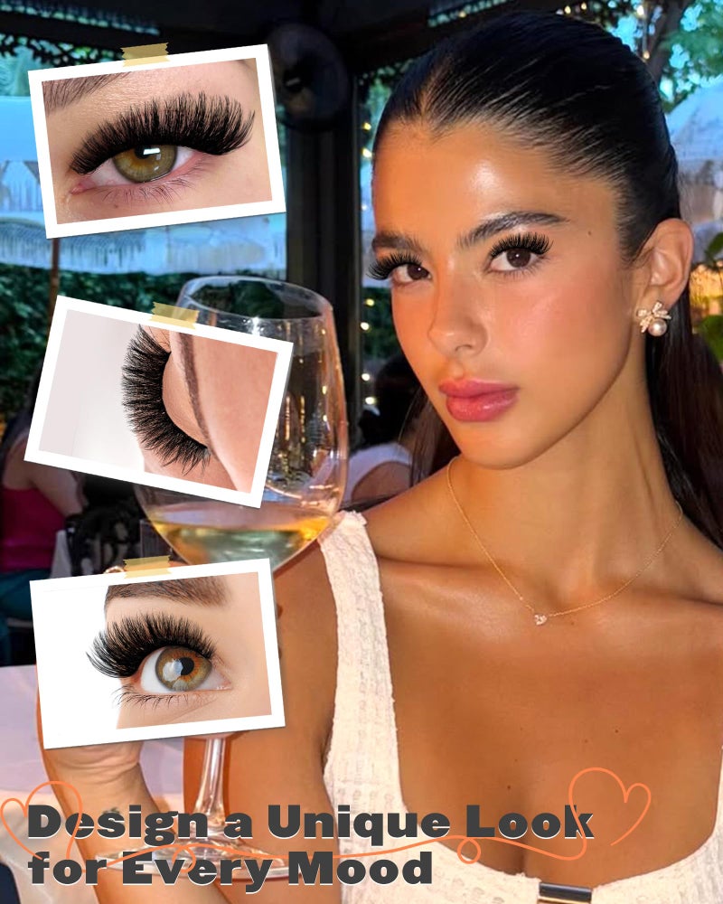 Boahankuke False Eyelashes Mink Lashes Full 18MM Cat Eye Lashes D Curvature Wispy Fake Lashes 8D Natural Strip Lashes Volume Lightweight Lashes Pack with Soft Cotton Band,7 Pairs - Image 4