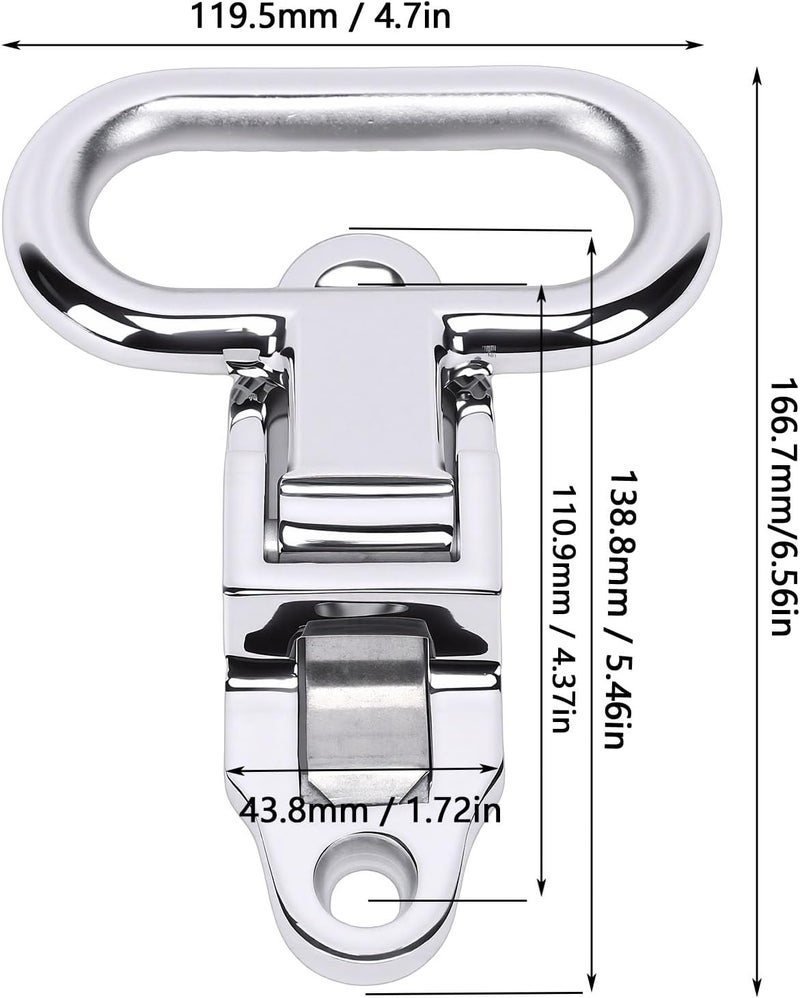 Acouto Stainless Steel Folding Step 316 Marine Grade Safety Step Fold Down Utility for RVs Boats Trailers with Non Slip Surface - Image 2