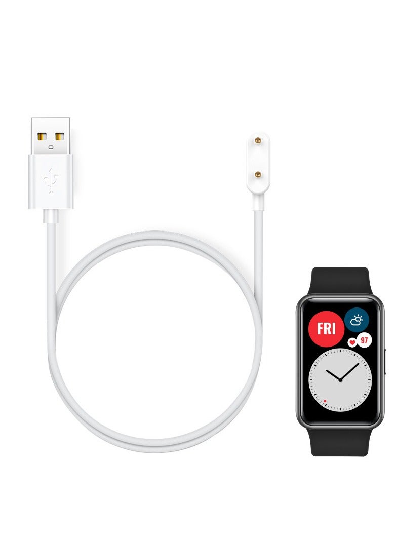 1M USB Charging Cable for Huawei Watch Fit 3/Huawei Watch Fit 2/Huawei Band 9/Huawei Band 8/Huawei Band 7/Huawei Band 6/Huawei Band 6 Pro/Honor Band 9/Honor Band 8/Honor Band 7/Honor Band 6/Honor Band 6 pro,Smart Watch Accessories Dock Charger Adapter Cable White - Image 3