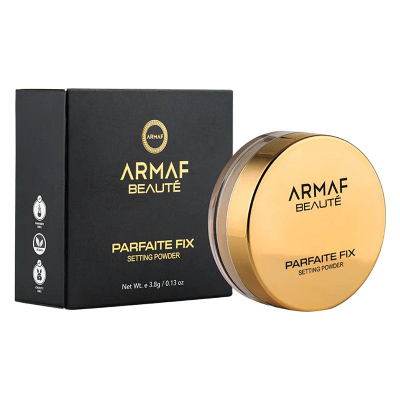 Armaf Beaute بودرة تثبيت المكياج أرفام بيوتي بارفيت فيكس 3.8 جرام، بودرة مكياج خفيفة الوزن، لمسة نهائية طويلة الأمد، شفافة، تحكم في الزيت وخالية من اللمعان، تفتيح الوجه، تركيبة خفيفة الوزن، لجميع درجات البشرة - Image 3