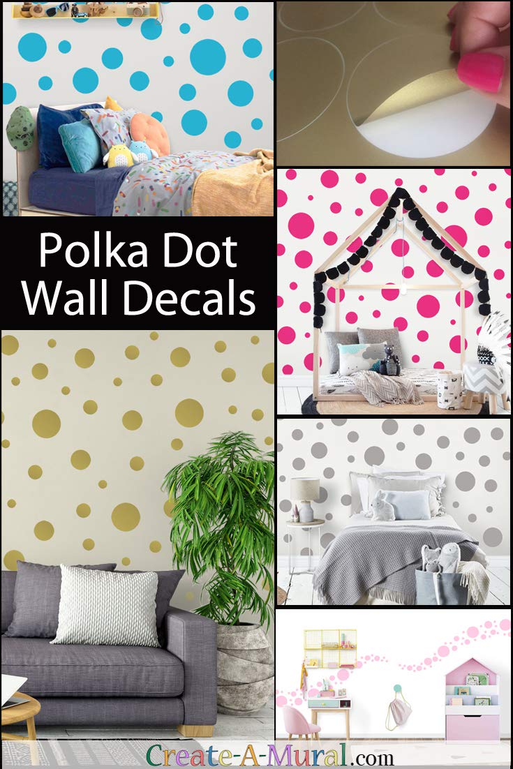كرييت-أ-ميورال Polka Dot Wall Decals (63) Girls Room Wall Decor Stickers, Wall Dots, Vinyl Circle Peel  Stick DIY Bedroom, Playroom, Kids Room, Baby Nursery Toddler to Teen Bedroom Decoration 3-6.5 (Hot Pink) - Image 5