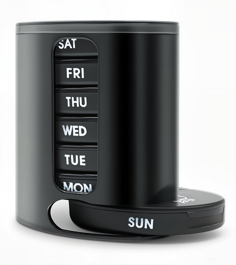 GIIYAA Weekly Pill Organizer TwiceADay Portable 7 Day Pill Box Case with Stackable AMPM Compartments for Pills Vitamin Fish Oil SupplementsRainbow Black - Image 3