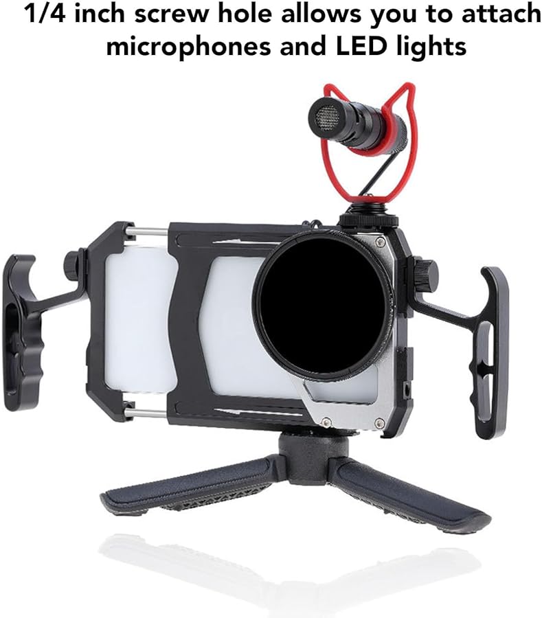 Universal Phone Cage Quick Release Video Rig Kit With Handles ND Filter For Filmmaking Vlogging - Image 4