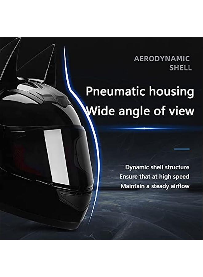 Arabest DOT/ECE Approved Batman Helmet, Electric Motorcycle Men and Women Cool Racing Motocross Full Face Helmet, Men Moto Knight Helmet Scooter Visors Modular Helmets,#1,XL  - Image 4