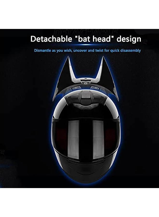 Arabest DOT/ECE Approved Batman Helmet, Electric Motorcycle Men and Women Cool Racing Motocross Full Face Helmet, Men Moto Knight Helmet Scooter Visors Modular Helmets,#1,XL  - Image 3
