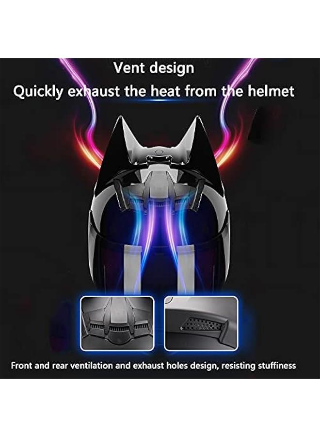 Arabest DOT/ECE Approved Batman Helmet, Electric Motorcycle Men and Women Cool Racing Motocross Full Face Helmet, Men Moto Knight Helmet Scooter Visors Modular Helmets,#1,XL  - Image 5