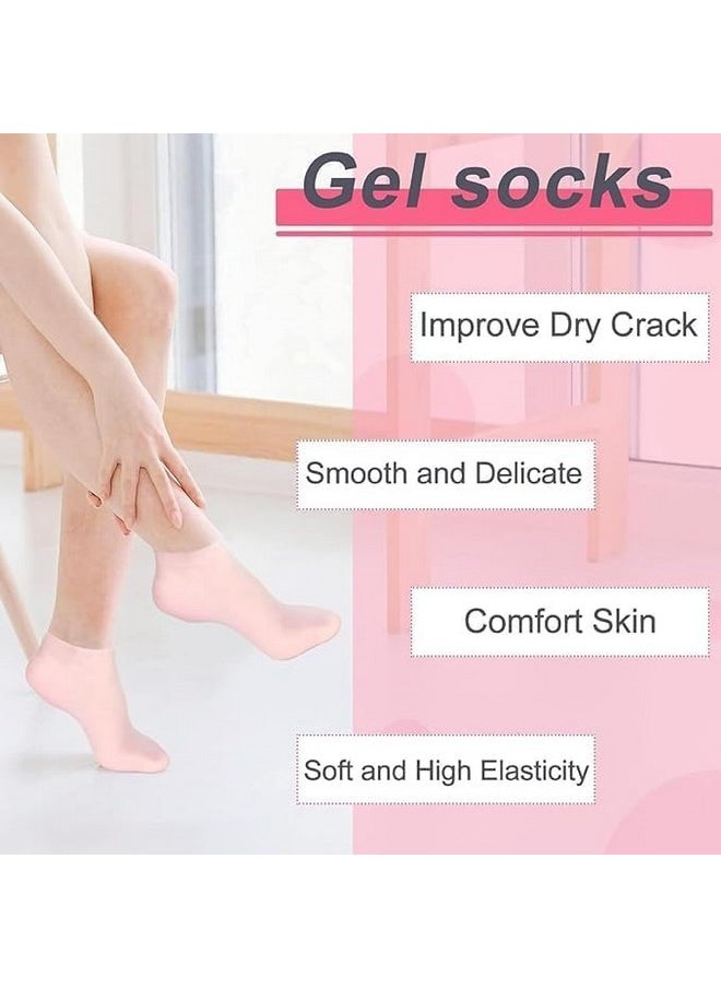 Generic - Silicone Socks For Women, Moisturizing Foot Socks, Soft Gel Socks, Aloe Socks, Women Spa Pedicure Socks (1-Pair) Multicolor (1, Count) - Image 1