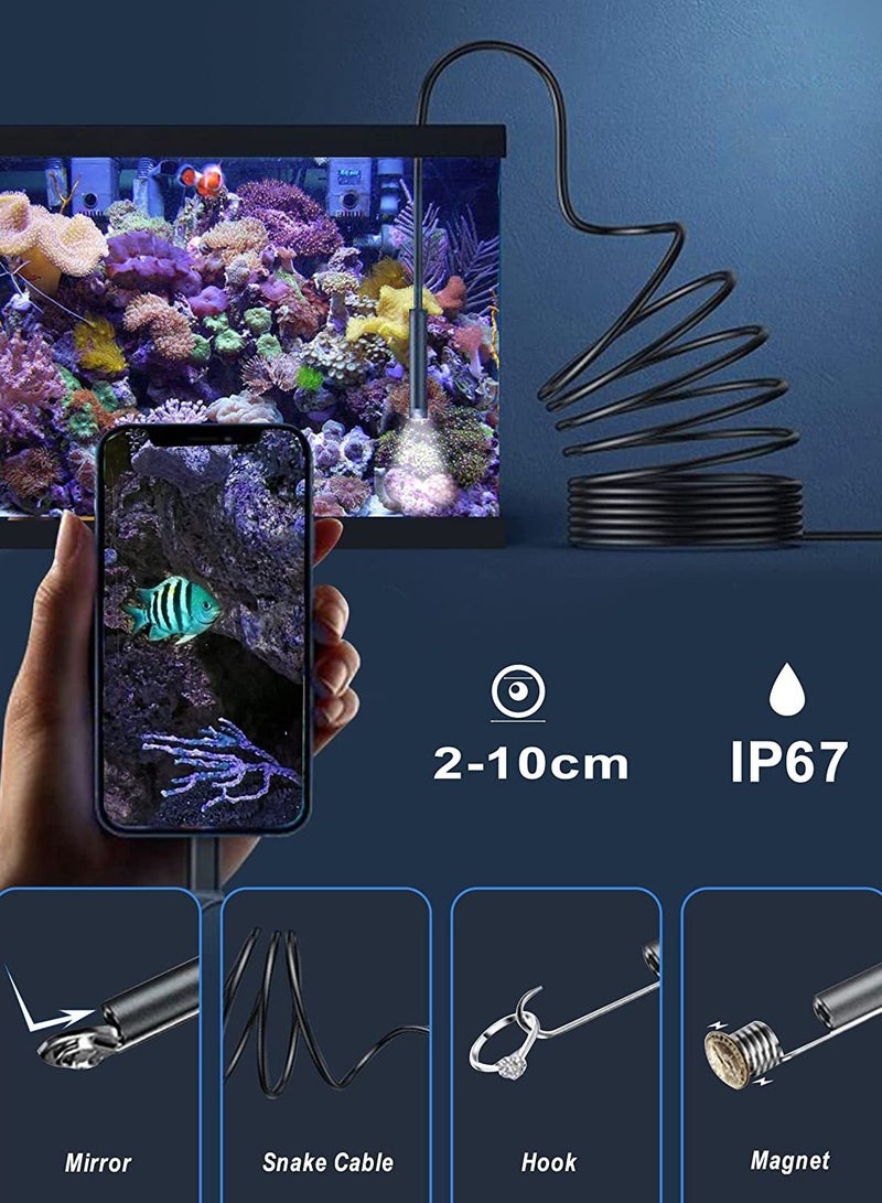 Camera Flexible Rigid Snake Camera with 6 LED Lights 7.9mm IP67 Waterproof Tube Sink Pipe Drain Camera for Android iPhone iPad - Image 5