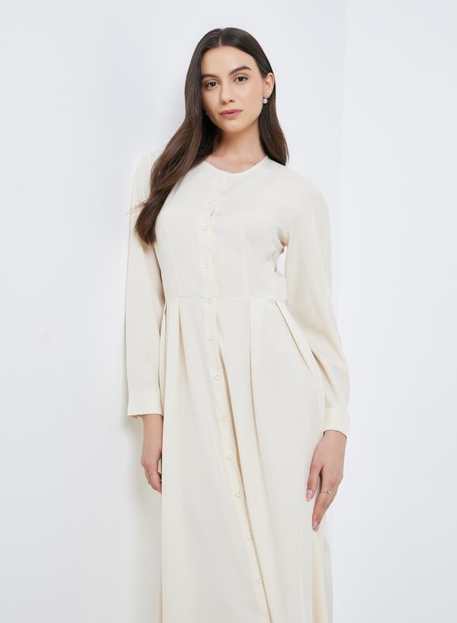 تايك تو فستان ميدي بتفاصيل كسرات - Image 4