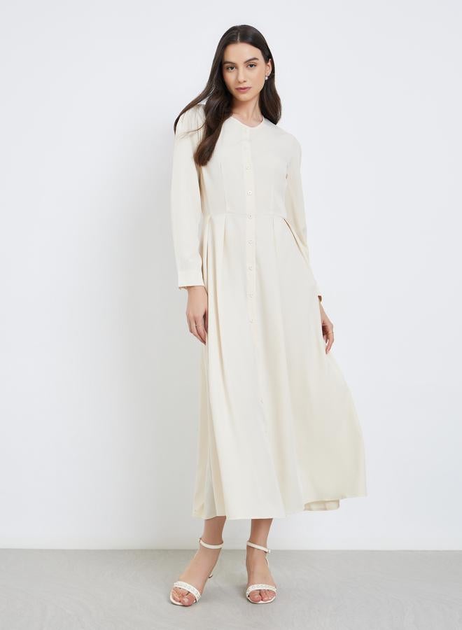 تايك تو فستان ميدي بتفاصيل كسرات - Image 3