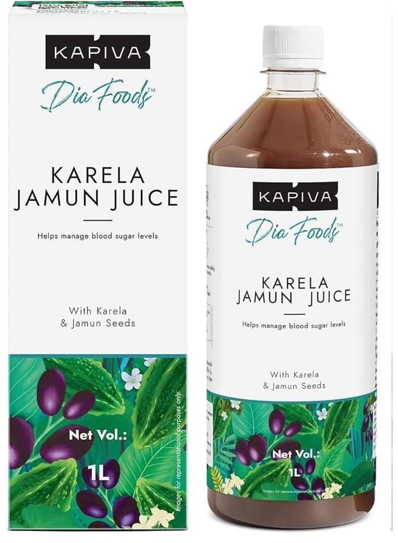 Kapiva Karela Jamun Juice | Helps Control Blood Sugar Level and Lower Bad Cholesterol | Diabetic Care (1L) (Pack of 2) - Image 2