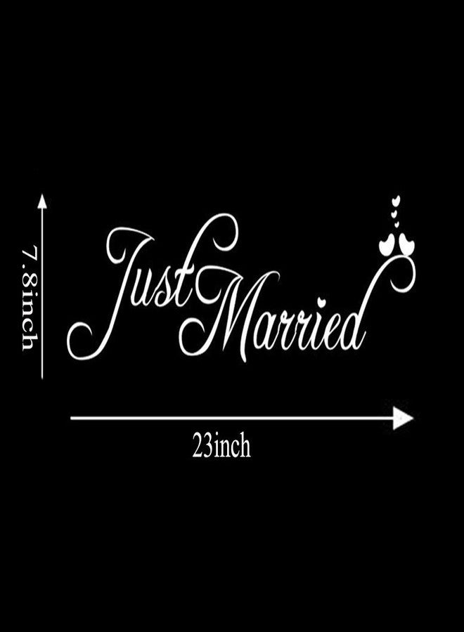 ADECNS Just Married Car Decals Just Married Vinyl Window Sticker Church Wedding Anniversary Decorations White - Image 3