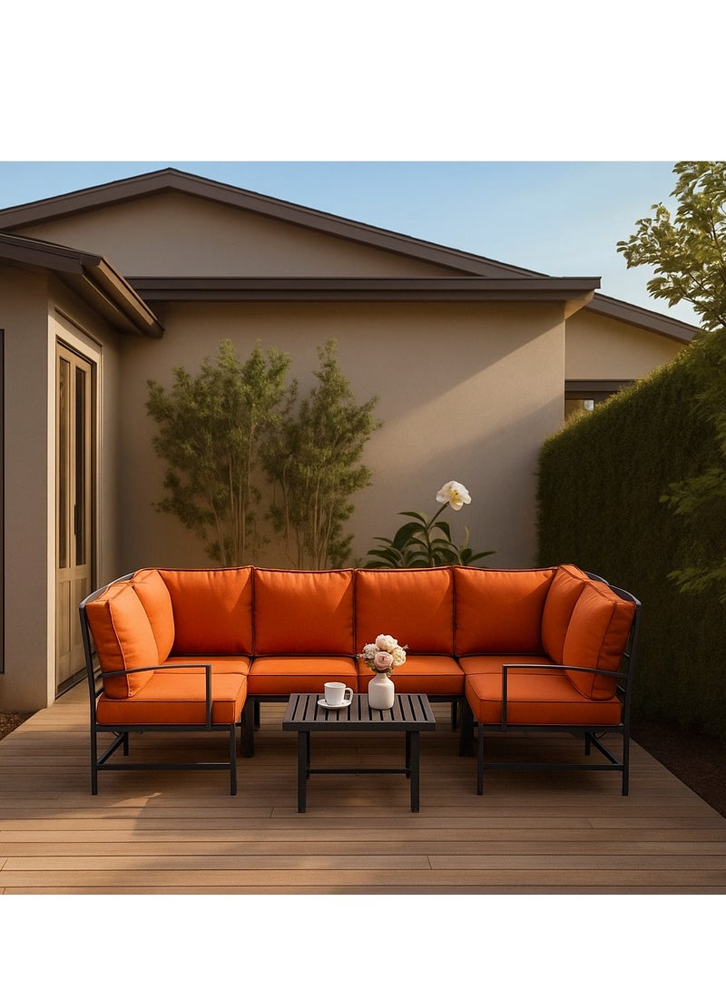 Schondor Furniture Dallas Sofa Set | Outdoor Furniture | Made with Aluminum Cast | Rust-Free | Weather Resilience | Perfect for Patio | Backyard | Garden | Outdoor Terrace