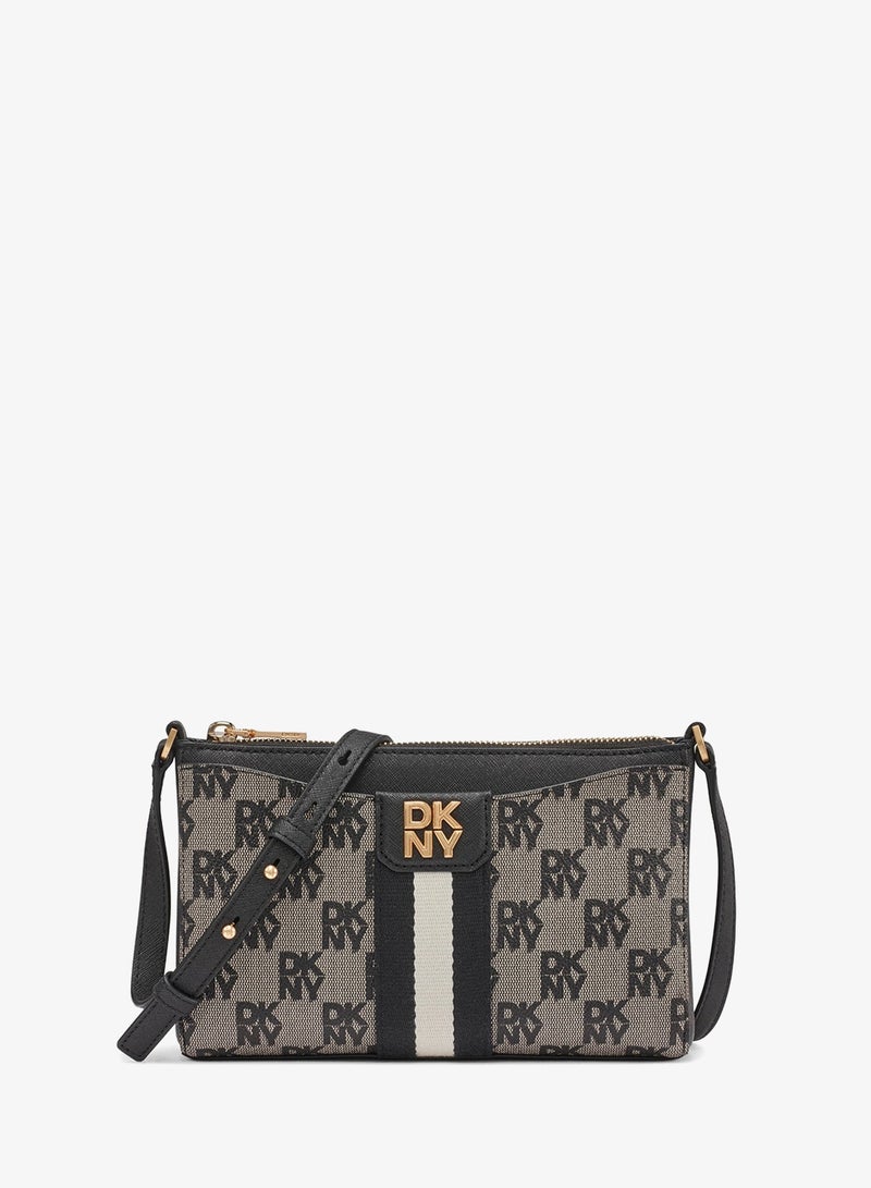 دكني حقيبة كروس بودي بسحاب وشعار نوري - Image 1