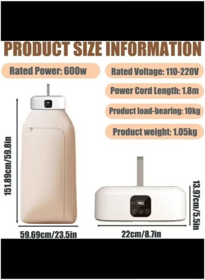 TIGER Portable Clothes Dryer – Foldable Electric Drying Machine with Remote Control, Dryer Bag, 1–8 Hour Timer & Adjustable Heat – Quiet & Energy-Efficient Laundry Dryer for Travel, Apartments, Dorm Rooms & RVs – Compact & Space-Saving Clothes Drying Solution  - Image 3