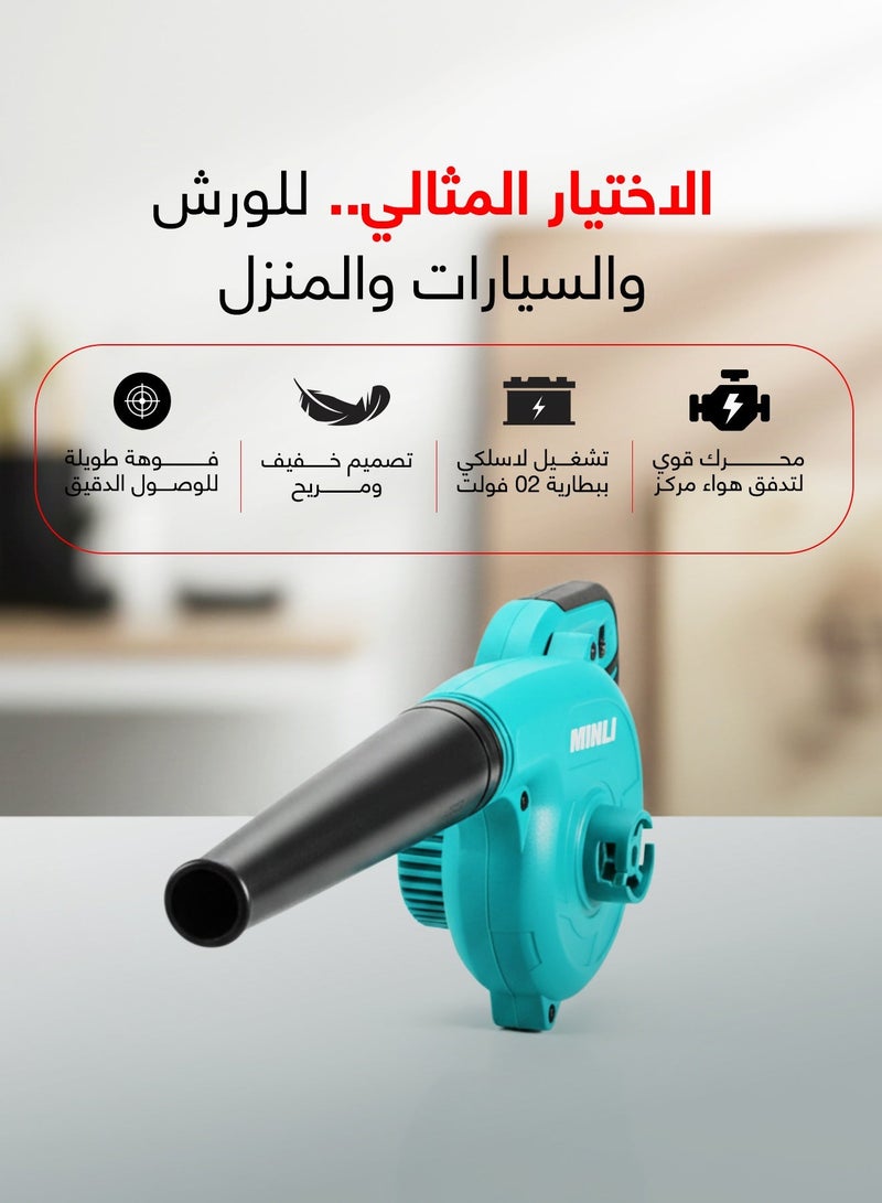 مينلى منفاخ كهربائي مينلي يعمل بالطاقة الكهربائية – منفاخ هواء عالي القدرة وموفر للطاقة مع تدفق هواء قابل للتعديل لإزالة الغبار والحطام في البيئات الخارجية والمهام الشاقة - Image 3