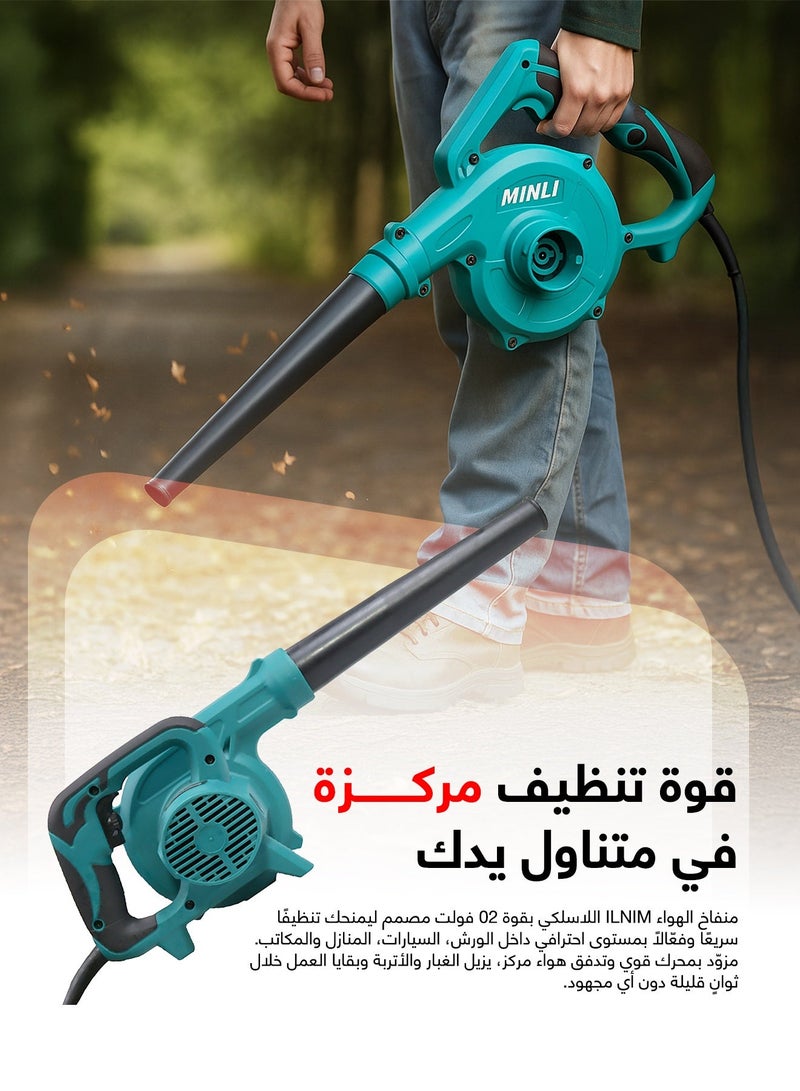 مينلى منفاخ كهربائي مينلي يعمل بالطاقة الكهربائية – منفاخ هواء عالي القدرة وموفر للطاقة مع تدفق هواء قابل للتعديل لإزالة الغبار والحطام في البيئات الخارجية والمهام الشاقة - Image 2