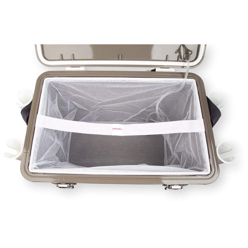 Engel 30qt Live Bait Cooler Box with 2nd Gen 2-Speed Portable Aerator Pump and 4 x Fishing Rod Holder Attachments. Fishing Bait Station and Minnow Bucket in LBC30-RH in White - Image 4