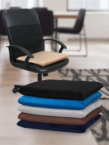 Augld Square Chair Seat Cushion Memory Foam Chair Cushion for Kitchen DiningOffice or Car 16x16 in Black - Image 3