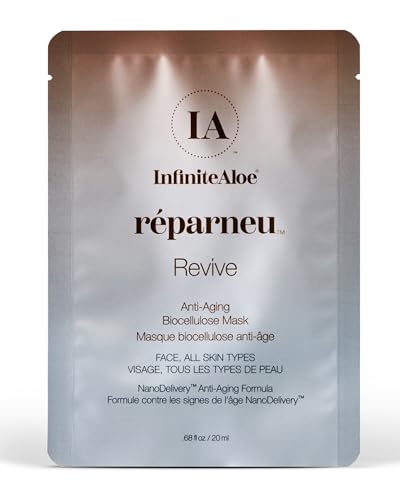 InfiniteAloe Biocellulose Fiber Face Mask, réparneu Revive Anti Aging Face Mask - Image 1