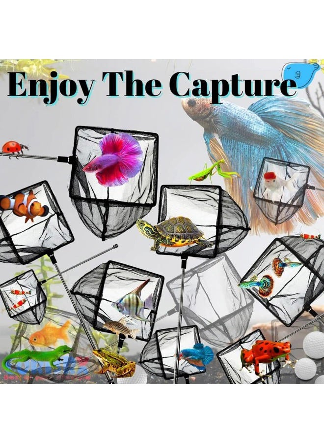 CORISRX Aquarium Betta Fish Net Protect Delicate Fin, Soft Fine Deep Mesh Scooper w/ Sturdy Extendable 7~14 Inch Stainless Steel Long Handle for Shrimp Fish Tank Small Pond & Pool (5 Inch Aquarium net) - Image 2
