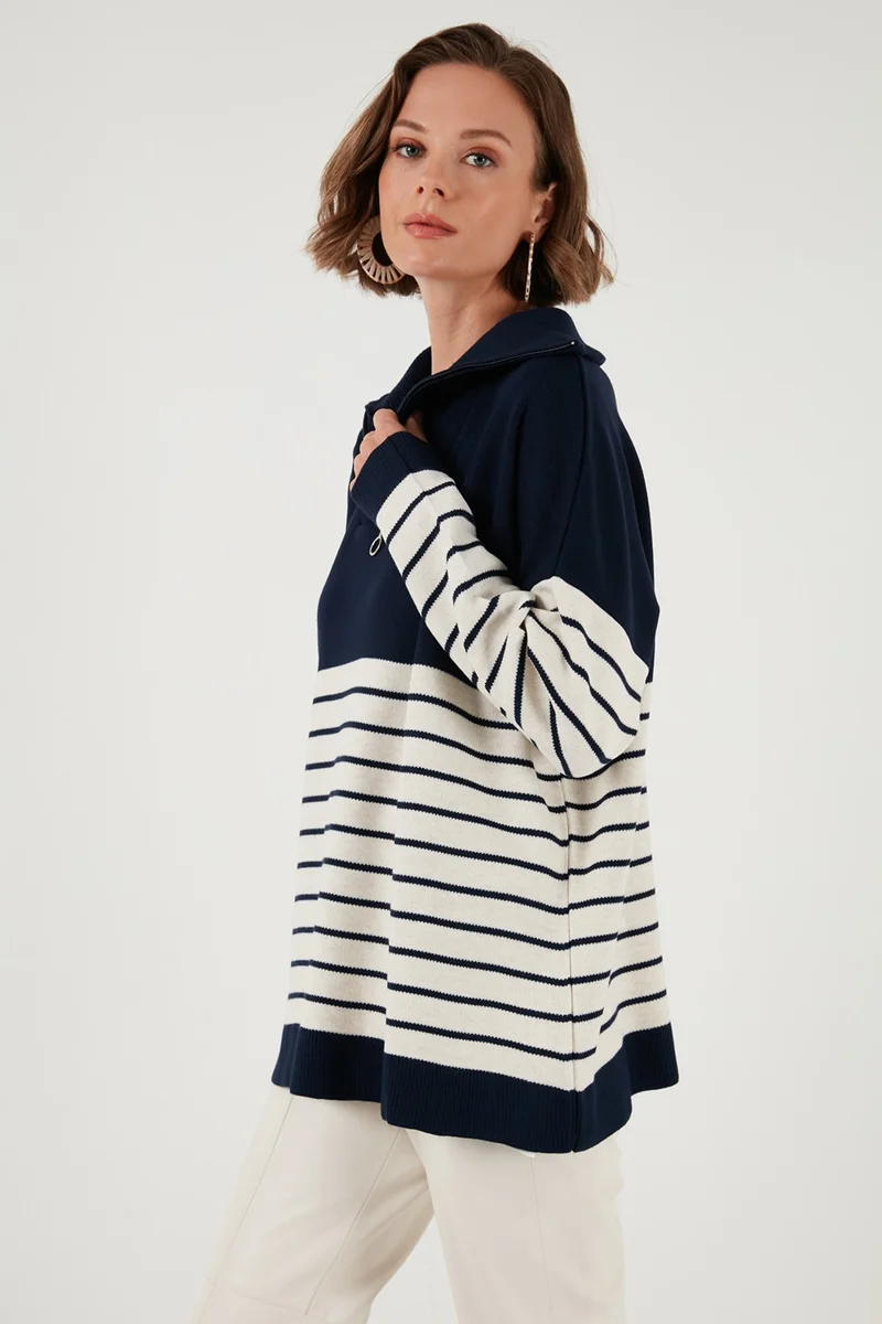 Lela Acrylic Half Zipper Collar Knitwear Sweater Women's Sweater 4615221
