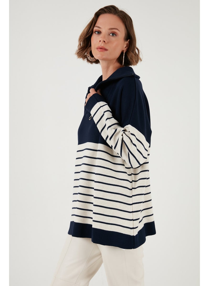 Lela Acrylic Half Zipper Collar Knitwear Sweater Women's Sweater 4615221  - Image 3