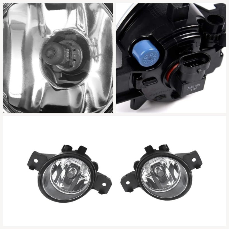 FLUKIN Fog Lights Replacement for Nissan Altima, Pathfinder, and Versa - Clear Lens with Bulbs - Image 3
