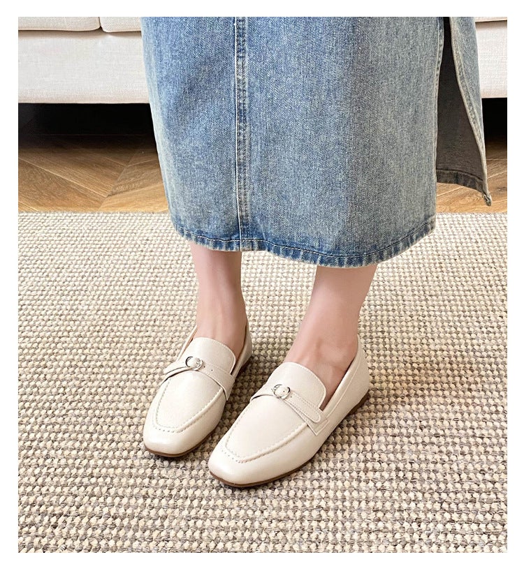 Women's Slip-On Loafers with Buckle Detail and Low Heel - Image 3