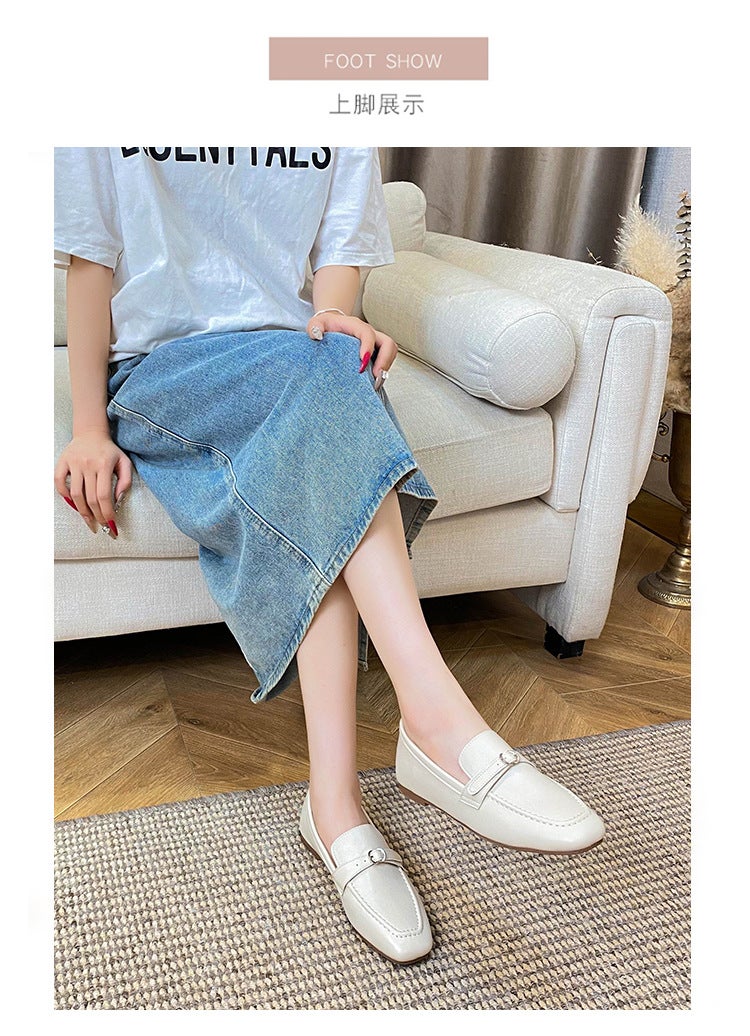 Women's Slip-On Loafers with Buckle Detail and Low Heel - Image 2