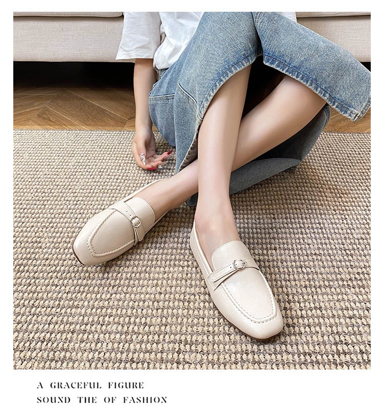 Women's Slip-On Loafers with Buckle Detail and Low Heel - Image 5
