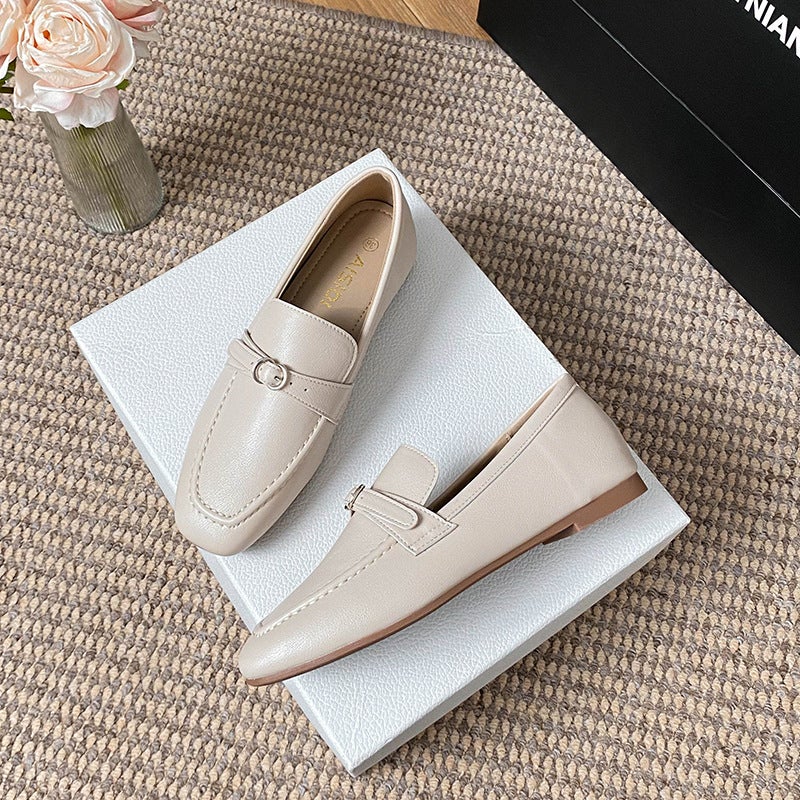Women's Slip-On Loafers with Buckle Detail and Low Heel - Image 1