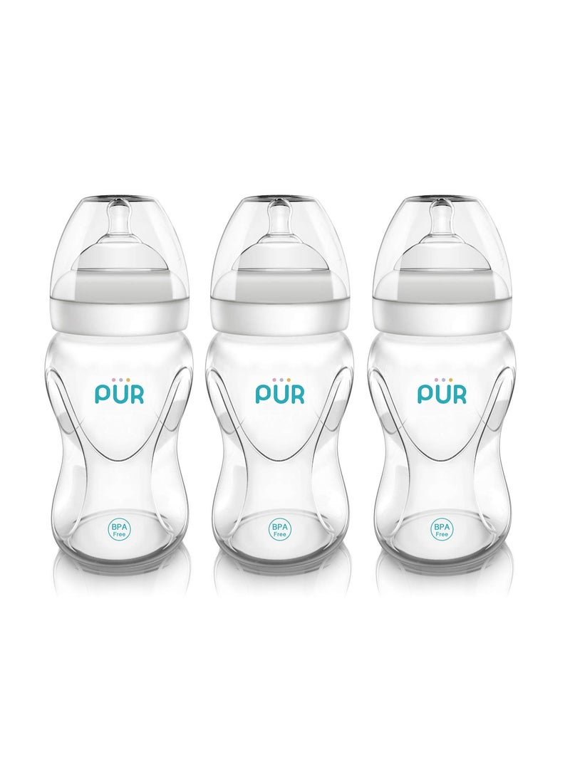 Pur Advanced Plus Wide Neck 250ml 3-Pack Feeding Bottles - A safe and natural feeding experience for your baby, with an improved BPA-free design. - Image 3