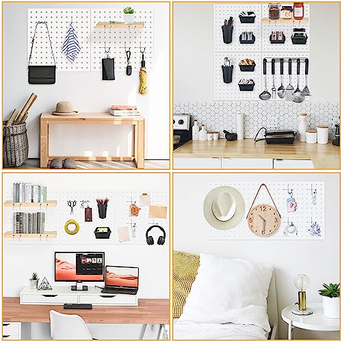 Dobures 4PCS Metal Pegboard Wall Organizer, Pegboard Storage System for Workbench, Shop, Shed Modular Peg Board Organizer Board Kit - Image 2