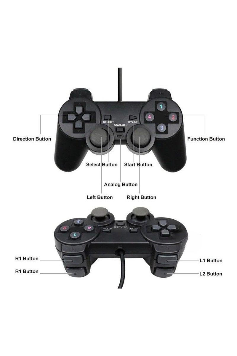 يوكوم USB Gamepad / Wired Controller للكمبيوتر الشخصي مع وحدة تحكم مزدوجة لأجهزة الكمبيوتر المحرك المحرك ومفتاح التناظرية المزدوج و 1.8 متر متوافق (Win9x / 2000 / XP / Vista) - Image 2