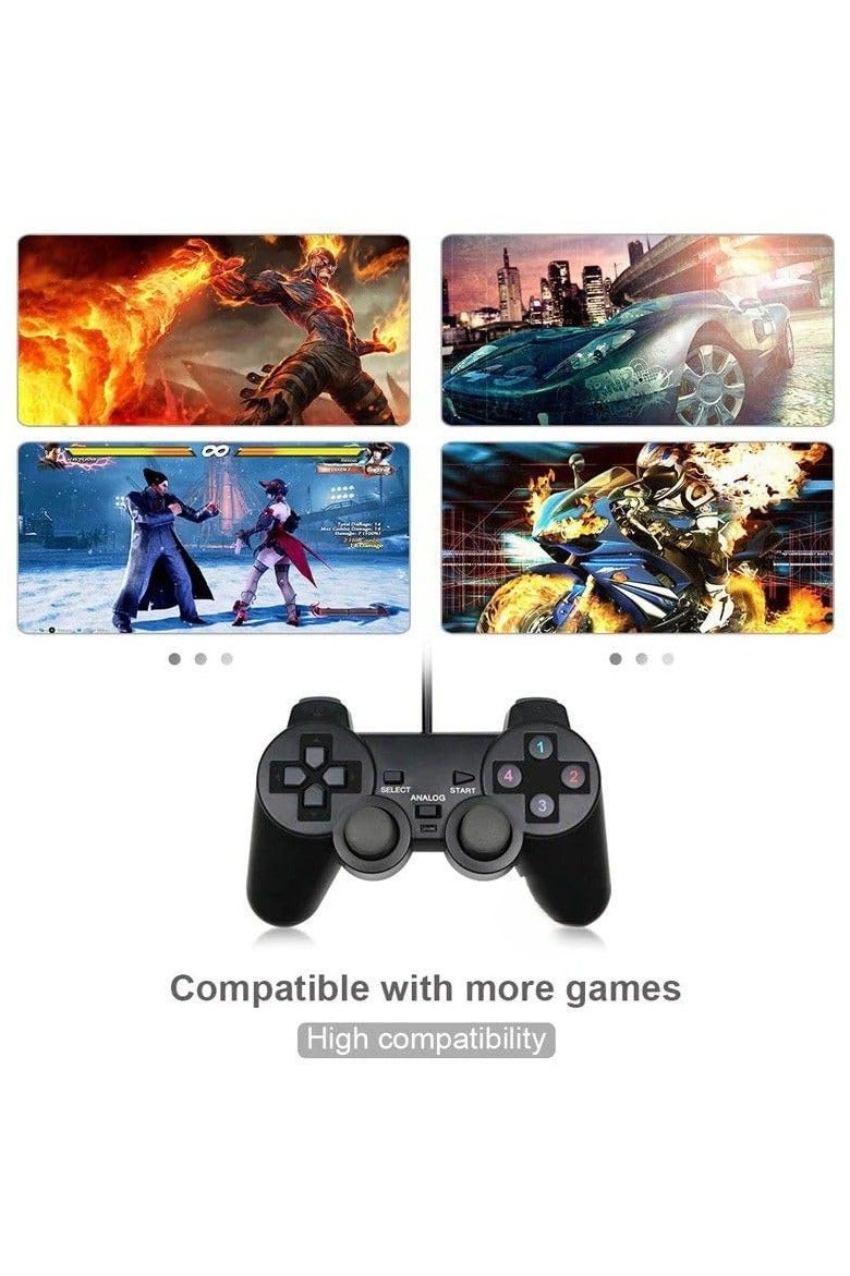 يوكوم USB Gamepad / Wired Controller للكمبيوتر الشخصي مع وحدة تحكم مزدوجة لأجهزة الكمبيوتر المحرك المحرك ومفتاح التناظرية المزدوج و 1.8 متر متوافق (Win9x / 2000 / XP / Vista) - Image 5