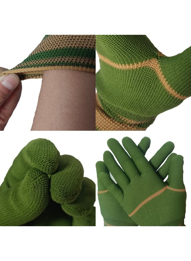 CYSTAR 12 Pairs Double Color Dragon Pattern Dust-Free Work Gloves, Lightweight Breathable Knitted Non-Slip Gloves for Auto Repair, Mechanical Maintenance & Labor Protection - Image 3