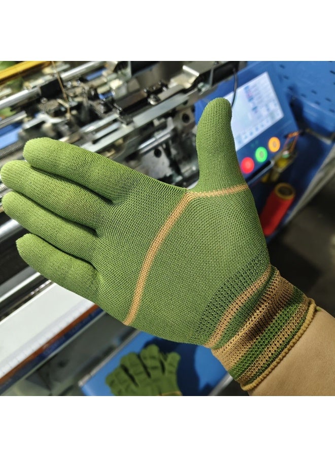 CYSTAR 12 Pairs Double Color Dragon Pattern Dust-Free Work Gloves, Lightweight Breathable Knitted Non-Slip Gloves for Auto Repair, Mechanical Maintenance & Labor Protection - Image 4